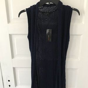 BCBG Navy long vest